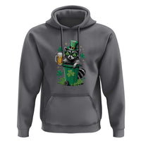 Funny St.Patrick's Day Raccoon Hoodie Patrick Drinking Irish