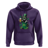 Funny St.Patrick's Day Raccoon Hoodie Patrick Drinking Irish