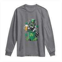Funny St.Patrick's Day Raccoon Long Sleeve Shirt Patrick Drinking Irish