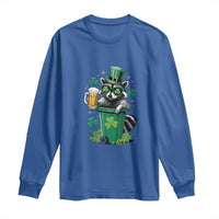 Funny St.Patrick's Day Raccoon Long Sleeve Shirt Patrick Drinking Irish