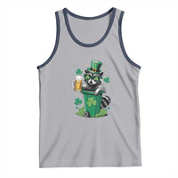 Funny St.Patrick's Day Raccoon Tank Top Patrick Drinking Irish