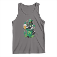 Funny St.Patrick's Day Raccoon Tank Top Patrick Drinking Irish
