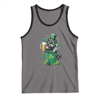Funny St.Patrick's Day Raccoon Tank Top Patrick Drinking Irish