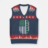 American Shamrock Flag V-Neck Knit Sweater Vest Lucky St Patricks Day - Wonder Print Shop
