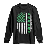 American Shamrock Flag Long Sleeve Shirt Lucky St Patricks Day