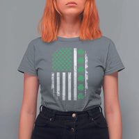 American Shamrock Flag T Shirt For Women Lucky St Patricks Day