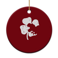 St Patricks Day Dinosaur Rex Ceramic Ornament Dino in Lucky Shamrock - Wonder Print Shop