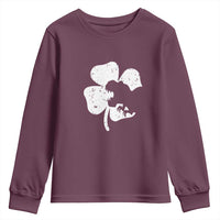 St Patricks Day Dinosaur Rex Youth Sweatshirt Dino in Lucky Shamrock