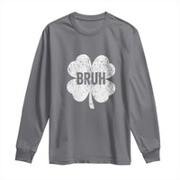 Funny St Patricks Day Bruh Long Sleeve Shirt Lucky Shamrock Vintage