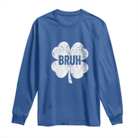 Funny St Patricks Day Bruh Long Sleeve Shirt Lucky Shamrock Vintage
