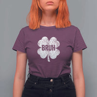 Funny St Patricks Day Bruh T Shirt For Women Lucky Shamrock Vintage