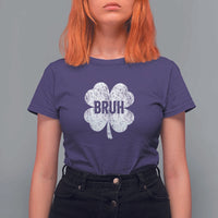 Funny St Patricks Day Bruh T Shirt For Women Lucky Shamrock Vintage