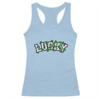St Patricks Day Lucky Shamrock Racerback Tank Top Vintage Minimalist
