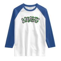 St Patricks Day Lucky Shamrock Raglan Shirt Vintage Minimalist