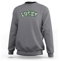 St Patricks Day Lucky Shamrock Sweatshirt Vintage Minimalist