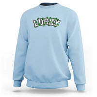 St Patricks Day Lucky Shamrock Sweatshirt Vintage Minimalist