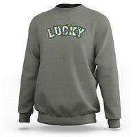 St Patricks Day Lucky Shamrock Sweatshirt Vintage Minimalist