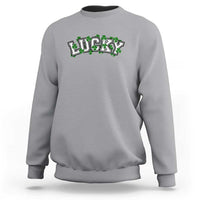 St Patricks Day Lucky Shamrock Sweatshirt Vintage Minimalist