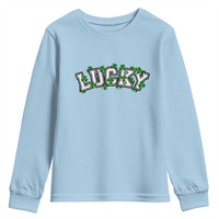 St Patricks Day Lucky Shamrock Youth Sweatshirt Vintage Minimalist