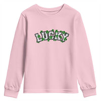 St Patricks Day Lucky Shamrock Youth Sweatshirt Vintage Minimalist