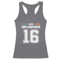 Funny Gus Lightbeer 16 Racerback Tank Top Ireland Irish Name St. Patricks Day Drinking Pub