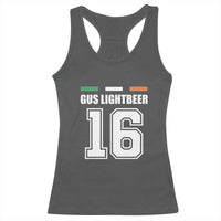 Funny Gus Lightbeer 16 Racerback Tank Top Ireland Irish Name St. Patricks Day Drinking Pub