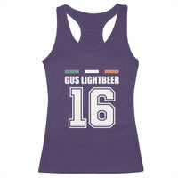 Funny Gus Lightbeer 16 Racerback Tank Top Ireland Irish Name St. Patricks Day Drinking Pub