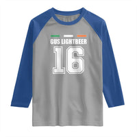 Funny Gus Lightbeer 16 Raglan Shirt Ireland Irish Name St. Patricks Day Drinking Pub