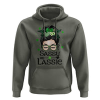 Lucky Sassy Lassie Messy Bun Hoodie Funny St Patricks Day