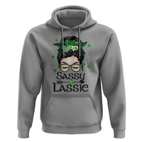 Lucky Sassy Lassie Messy Bun Hoodie Funny St Patricks Day