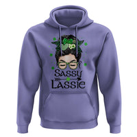 Lucky Sassy Lassie Messy Bun Hoodie Funny St Patricks Day