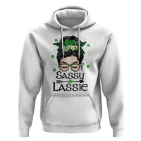 Lucky Sassy Lassie Messy Bun Hoodie Funny St Patricks Day
