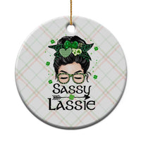 Lucky Sassy Lassie Messy Bun Ceramic Ornament Funny St Patricks Day - Wonder Print Shop