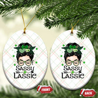 Lucky Sassy Lassie Messy Bun Ceramic Ornament Funny St Patricks Day - Wonder Print Shop