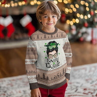 Lucky Sassy Lassie Messy Bun Ugly Christmas Sweater Funny St Patricks Day - Wonder Print Shop