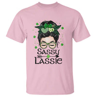 Lucky Sassy Lassie Messy Bun T Shirt Funny St Patricks Day