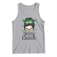 Lucky Sassy Lassie Messy Bun Tank Top Funny St Patricks Day