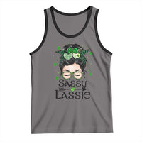 Lucky Sassy Lassie Messy Bun Tank Top Funny St Patricks Day