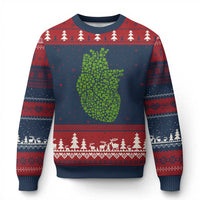 Lucky Shamrocks Heart Ugly Christmas Sweater Anatomical Anatomy St Patrick's Day - Wonder Print Shop