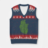Lucky Shamrocks Heart V-Neck Knit Sweater Vest Anatomical Anatomy St Patrick's Day - Wonder Print Shop