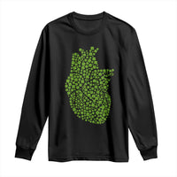 Lucky Shamrocks Heart Long Sleeve Shirt Anatomical Anatomy St Patrick's Day