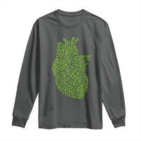 Lucky Shamrocks Heart Long Sleeve Shirt Anatomical Anatomy St Patrick's Day