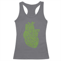 Lucky Shamrocks Heart Racerback Tank Top Anatomical Anatomy St Patrick's Day