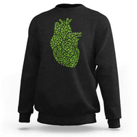 Lucky Shamrocks Heart Sweatshirt Anatomical Anatomy St Patrick's Day
