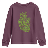 Lucky Shamrocks Heart Youth Sweatshirt Anatomical Anatomy St Patrick's Day