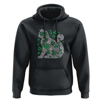 Irish Shamrock Cat Graphic Hoodie Saint Patrick Day for Cat Lovers