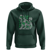 Irish Shamrock Cat Graphic Hoodie Saint Patrick Day for Cat Lovers