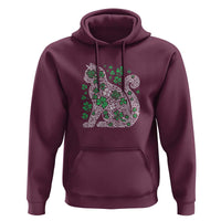 Irish Shamrock Cat Graphic Hoodie Saint Patrick Day for Cat Lovers