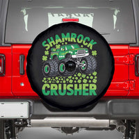 Funny Shamrock Crusher Monster Truck Spare Tire Cover Happy St Patricks Day Boys
