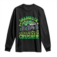 Funny Shamrock Crusher Monster Truck Long Sleeve Shirt Happy St Patricks Day Boys